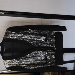 BCBG Maxazaria- cardigan with sequenced front and pockets Size M